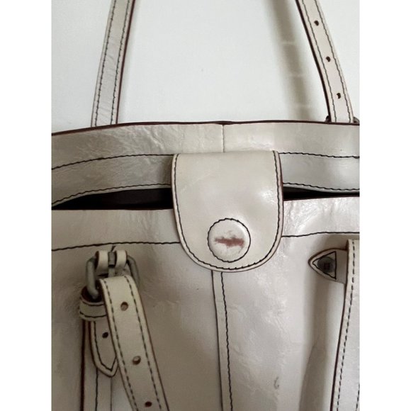 Olivia Harris Designer Leather Oatmeal Tote/Shoulder Bag - Picture 5 of 6